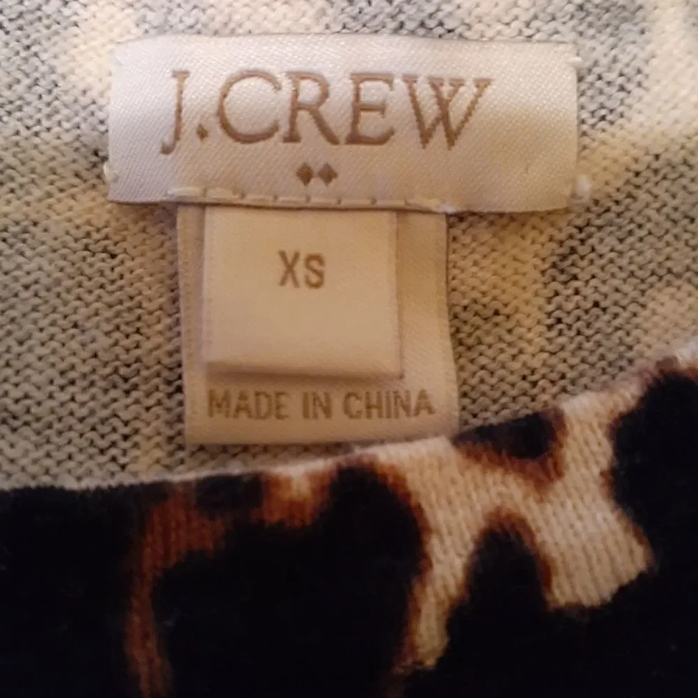 J.Crew Leopard Print 100% Cotton Pullover Sweater Short Sleeve All-season Sz XS
